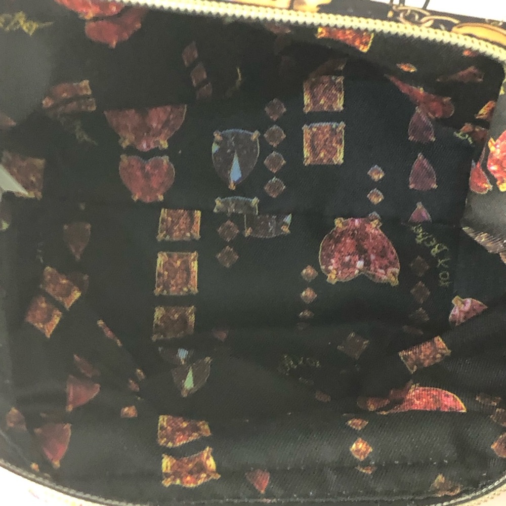 NEW Betsy Johnson Cosmetic Make up Travel Bag Pink Rose Jewelry Bling Zip Pouch - Picture 14 of 15
